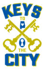 Keys to the City logo, featuring two crossed keys, the state of Alabama with a heart in the middle, and a keyhole